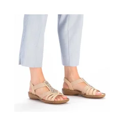 Rieker Women'S Strappy Sandals Light Brown