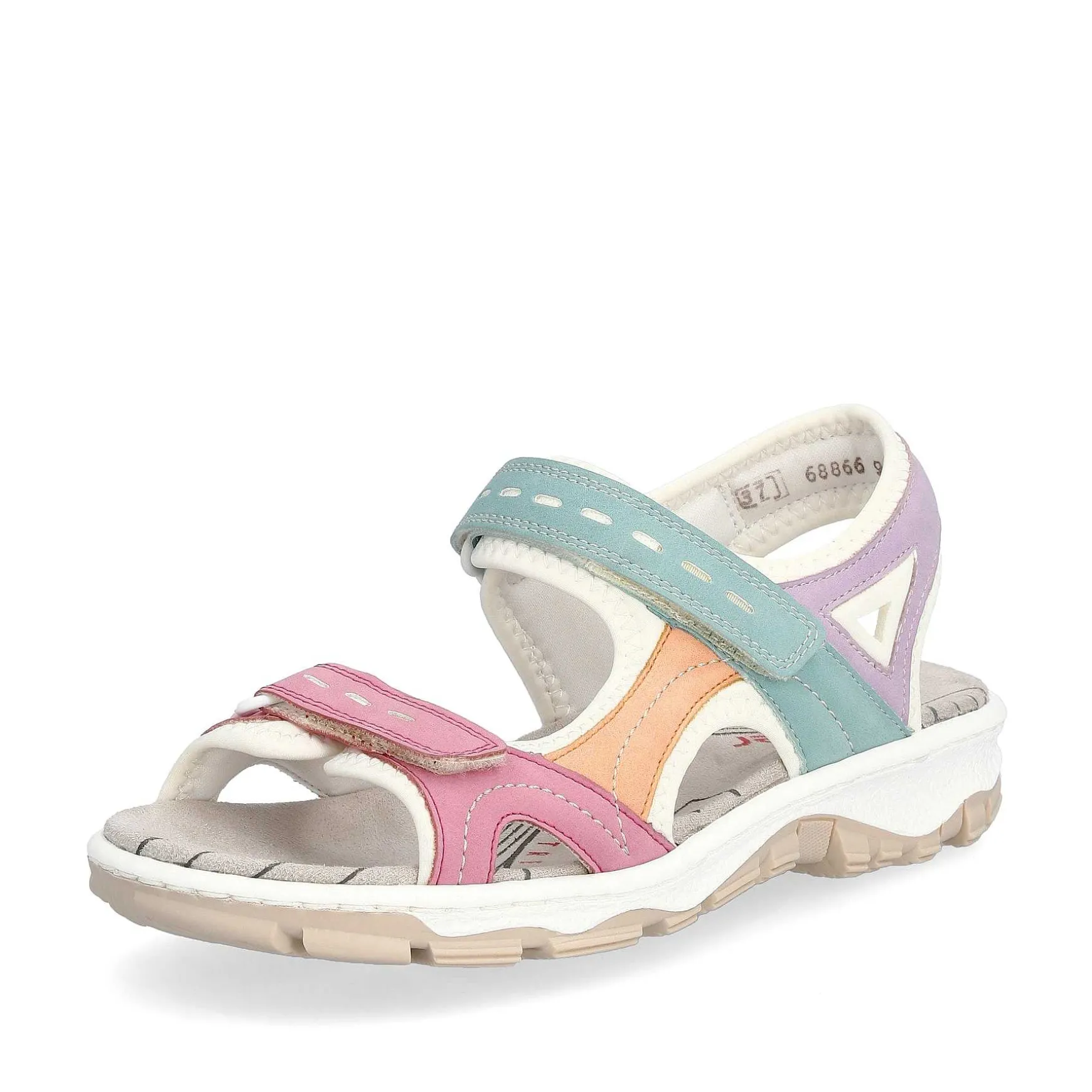 Rieker Women'S Trekking Sandals White-Multicolored