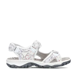 Rieker Women'S Trekking Sandals Pearl White-Multi