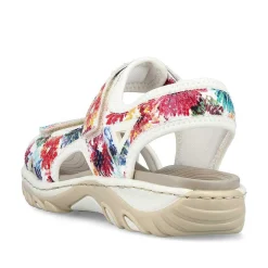 Rieker Women'S Trekking Sandals Floral-Pure White