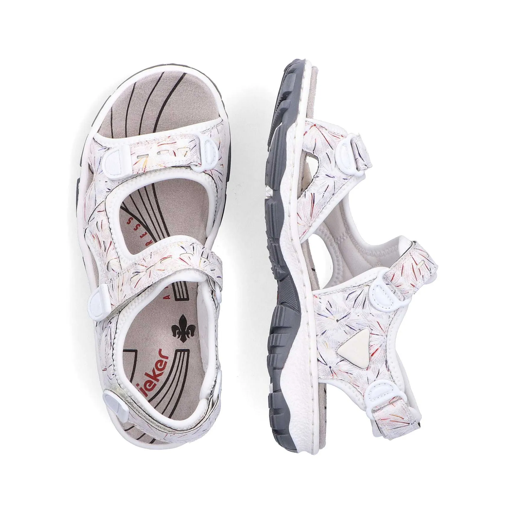 Rieker Women'S Trekking Sandals Pearl White-Multi