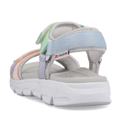 Rieker Women'S Trekking Sandals Mint-Green Soft-Pink Lilac