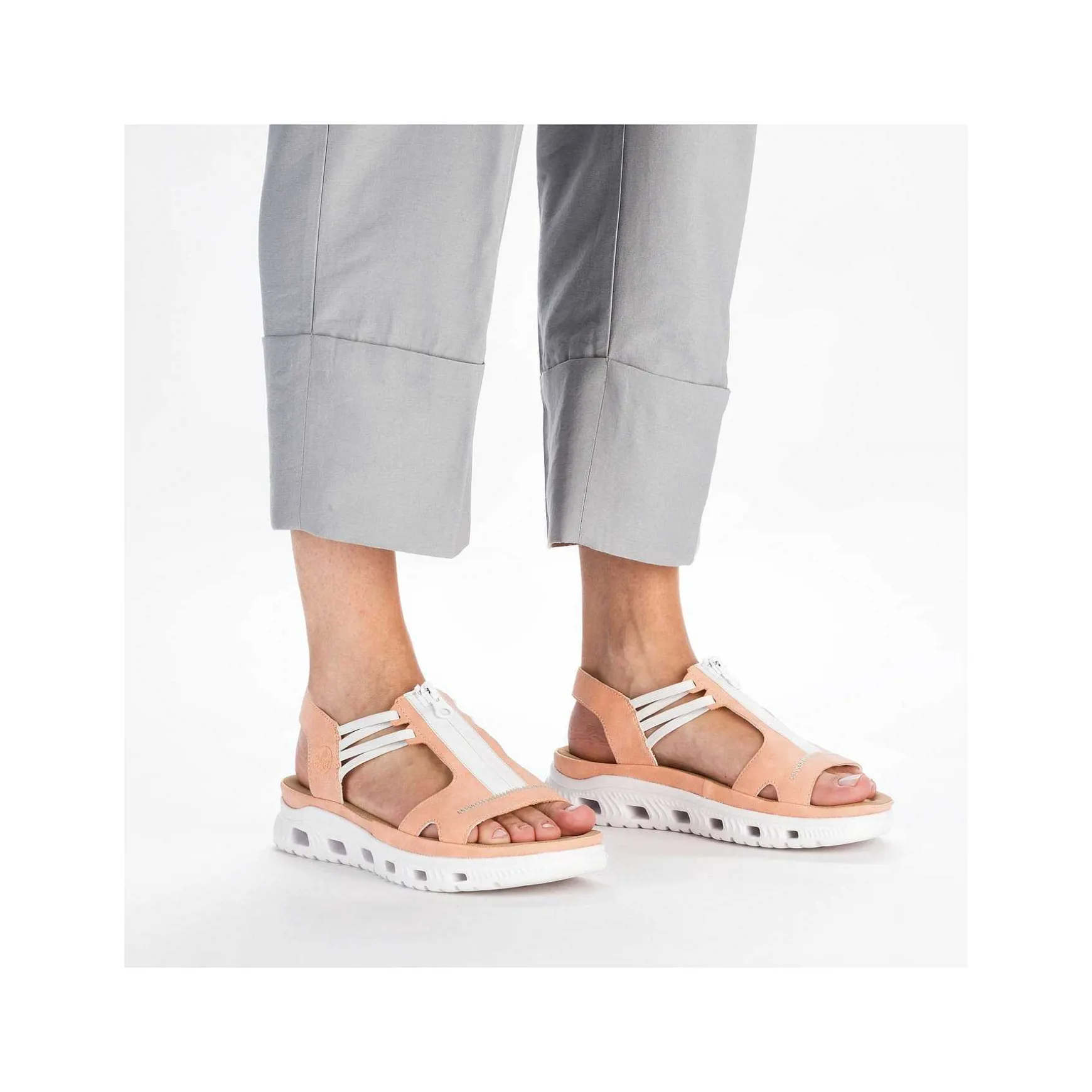 Rieker Women'S Trekking Sandals Pastel Orange