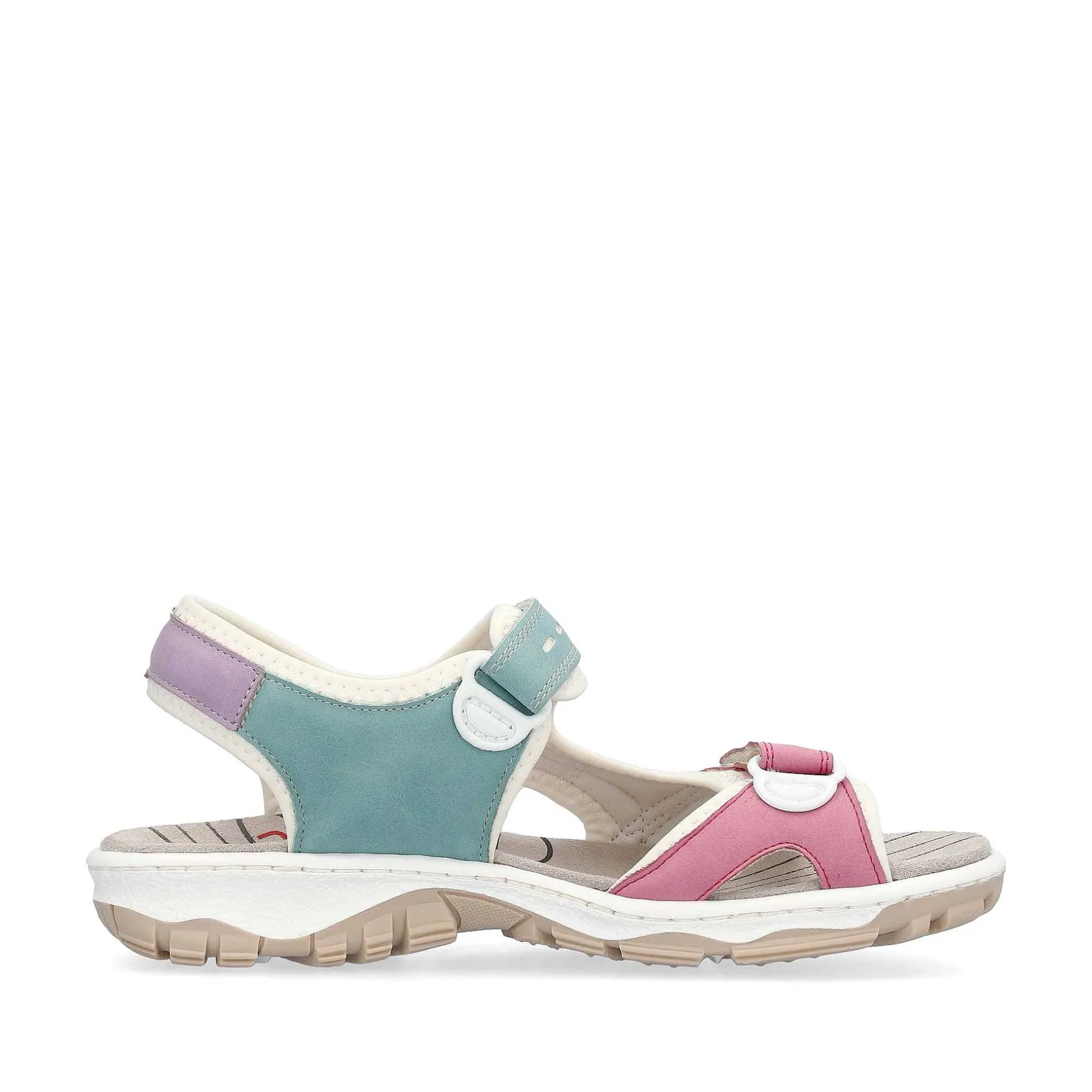 Rieker Women'S Trekking Sandals White-Multicolored