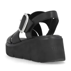 Rieker Women'S Wedge Sandals Noir