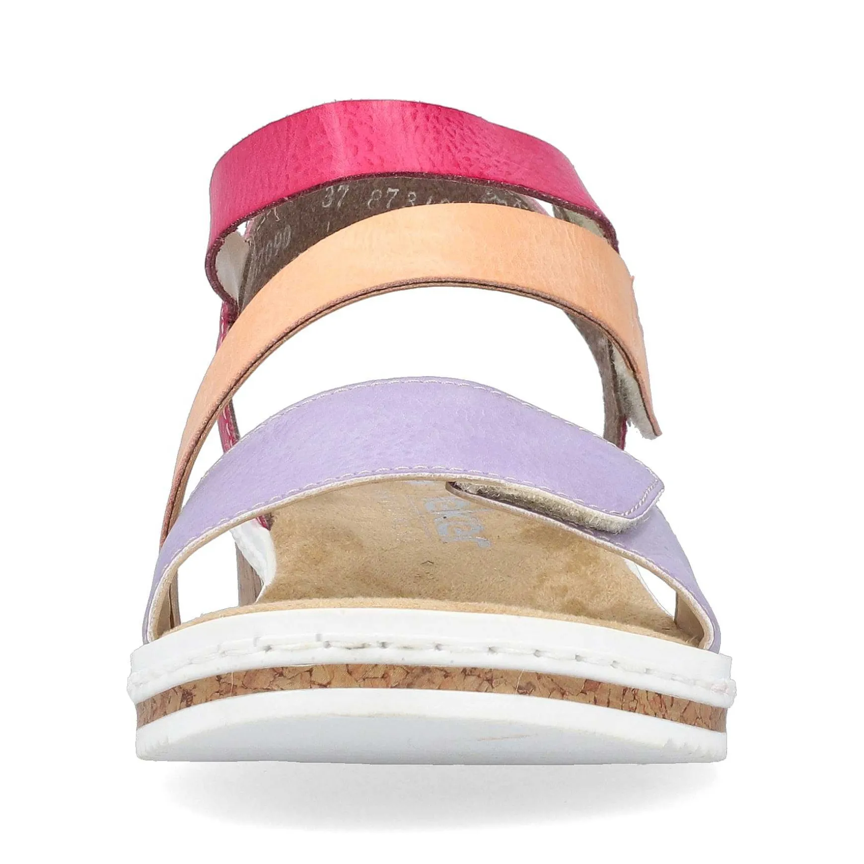 Rieker Women'S Wedge Sandals Purple-Pink-Salmon