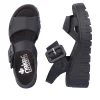 Rieker Women'S Wedge Sandals Jet Black