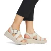 Rieker Women'S Wedge Sandals Sand Beige