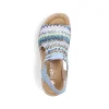 Rieker Women'S Wedge Sandals Sky Blue-Multicolored