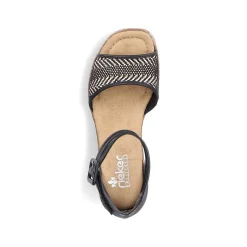 Rieker Women'S Wedge Sandals Night Black