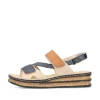 Rieker Women'S Wedge Sandals Slate Blue