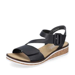 Rieker Women'S Wedge Sandals Matt Black