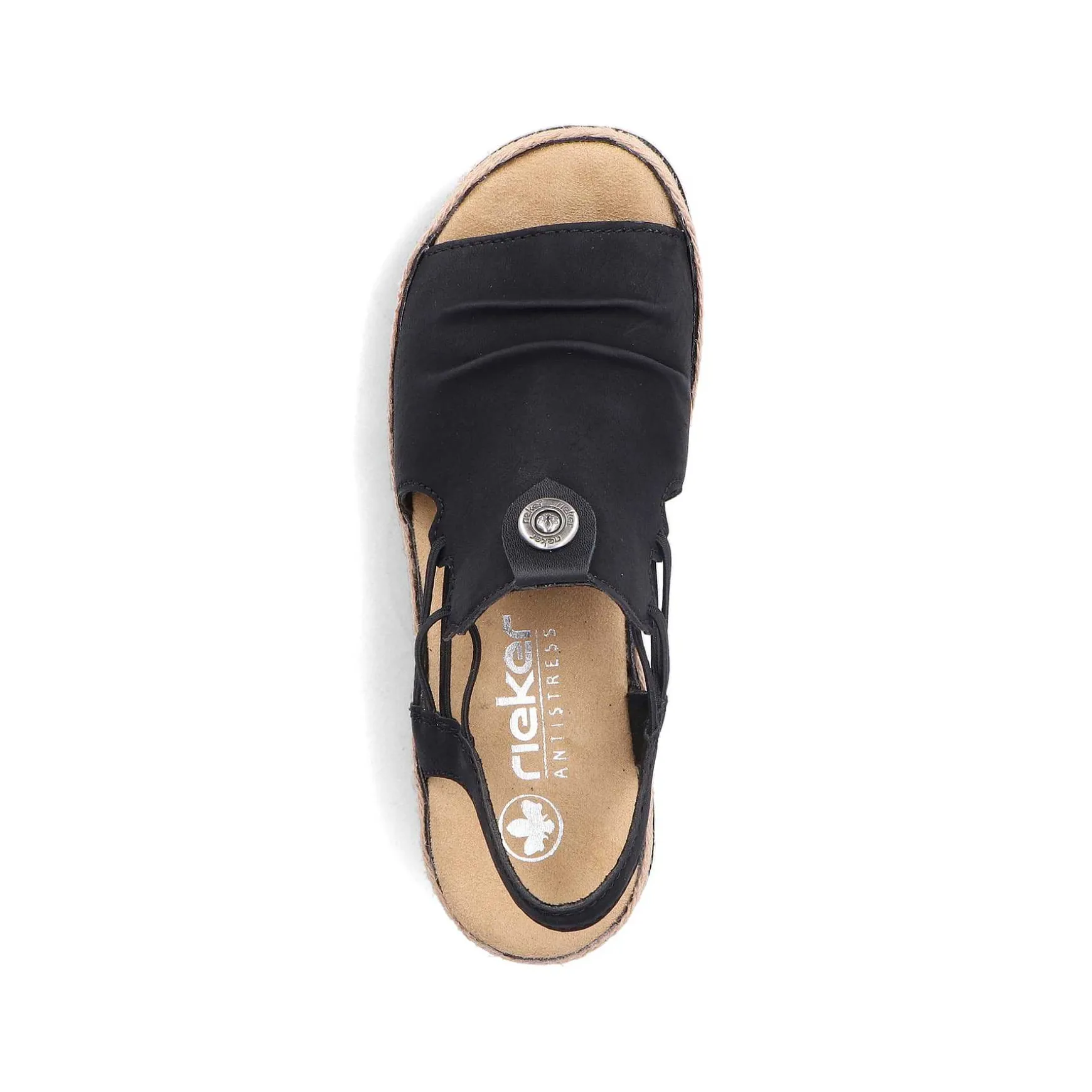 Rieker Women'S Wedge Sandals Midnight Black