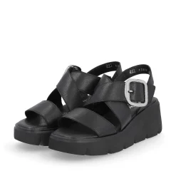 Rieker Women'S Wedge Sandals Noir