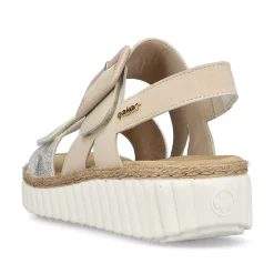 Rieker Women'S Wedge Sandals Light Beige