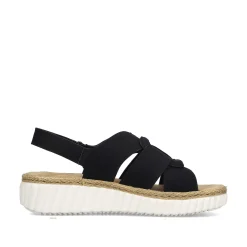 Rieker Women'S Wedge Sandals Jet Black