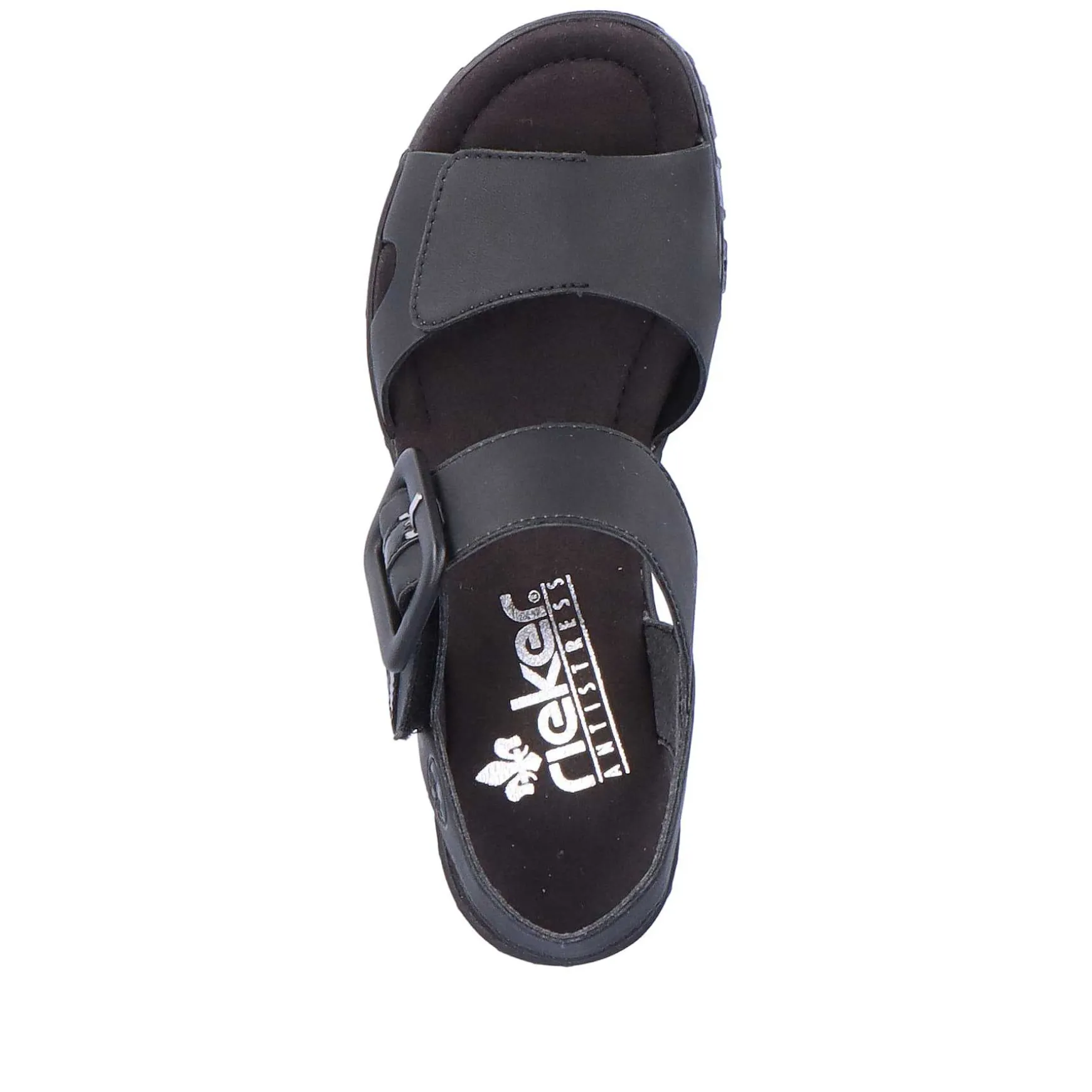 Rieker Women'S Wedge Sandals Jet Black