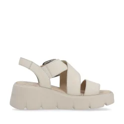Rieker Women'S Wedge Sandals Sand Beige
