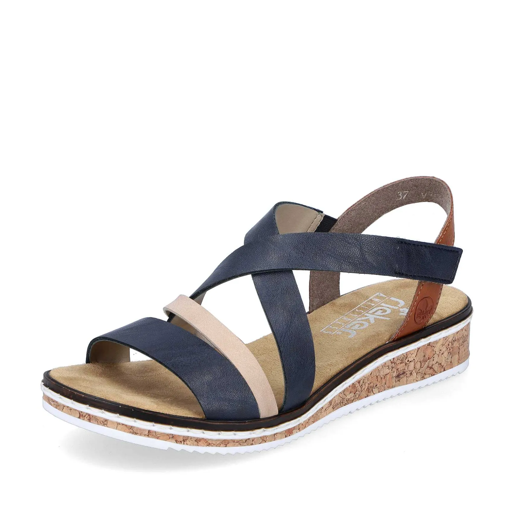 Rieker Women'S Wedge Sandals Navy Blue