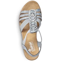 Rieker Women'S Wedge Sandals Denim Blue