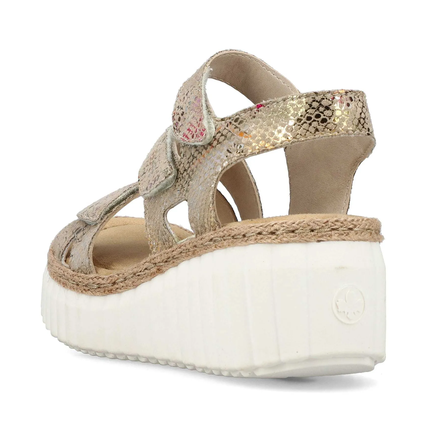 Rieker Women'S Wedge Sandals Multi-Bronze Metallic