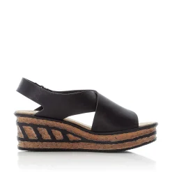 Rieker Women'S Wedge Sandals Jet Black