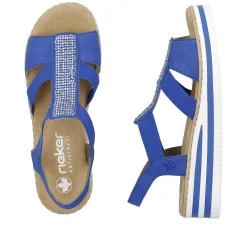 Rieker Women'S Wedge Sandals Royal Blue