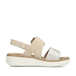 Rieker Women'S Wedge Sandals Light Beige