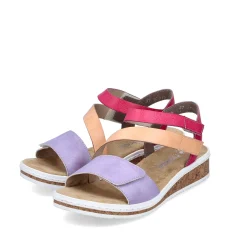 Rieker Women'S Wedge Sandals Purple-Pink-Salmon