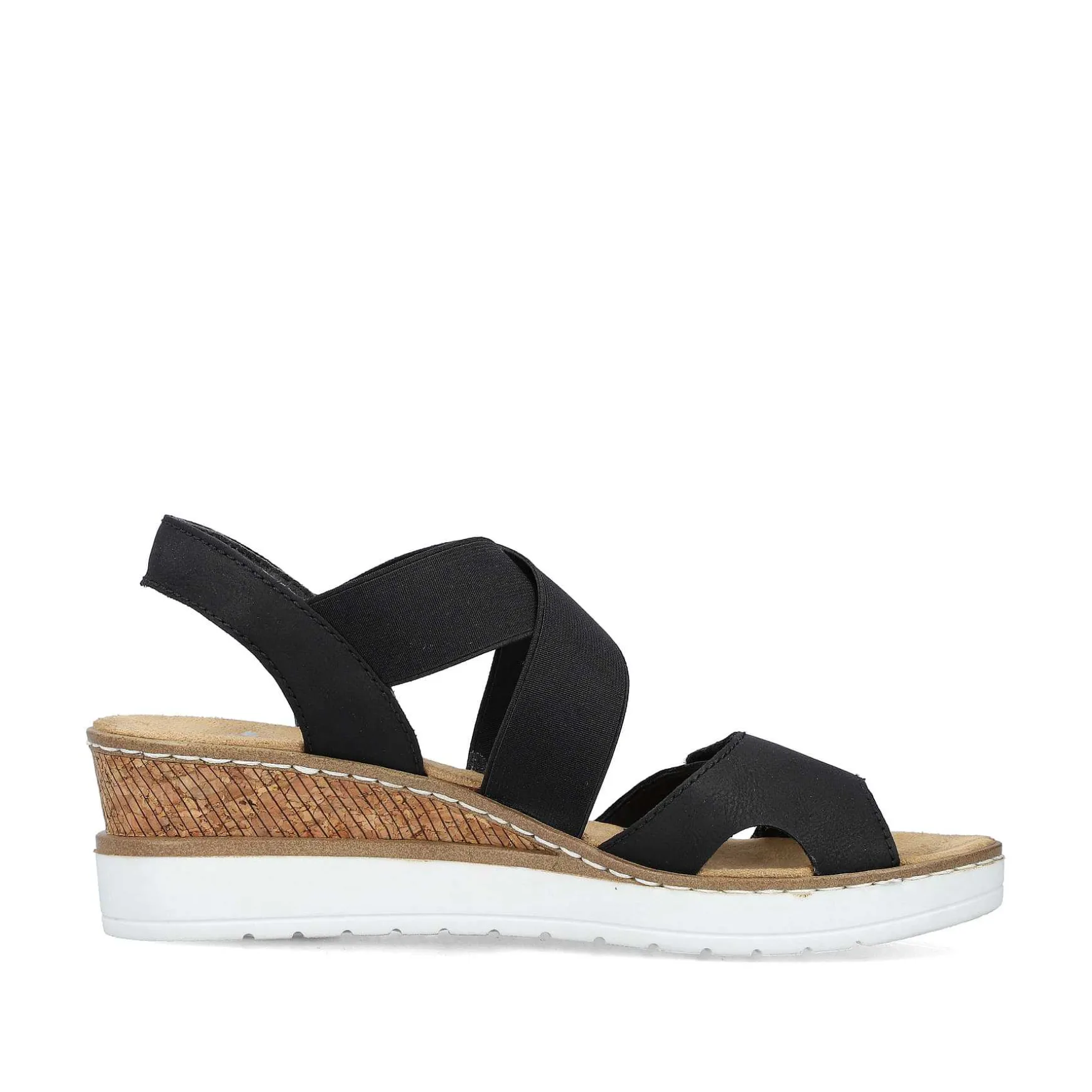 Rieker Women'S Wedge Sandals Jet Black