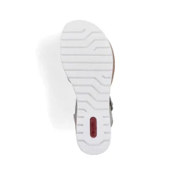 Rieker Women'S Wedge Sandals Silver-Platinum-Metallic