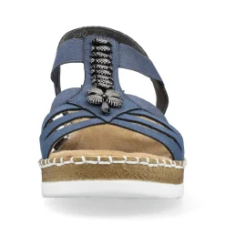 Rieker Women'S Wedge Sandals Pacific Blue