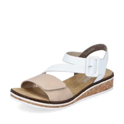 Rieker Women'S Wedge Sandals Edelweis Champagne Beige