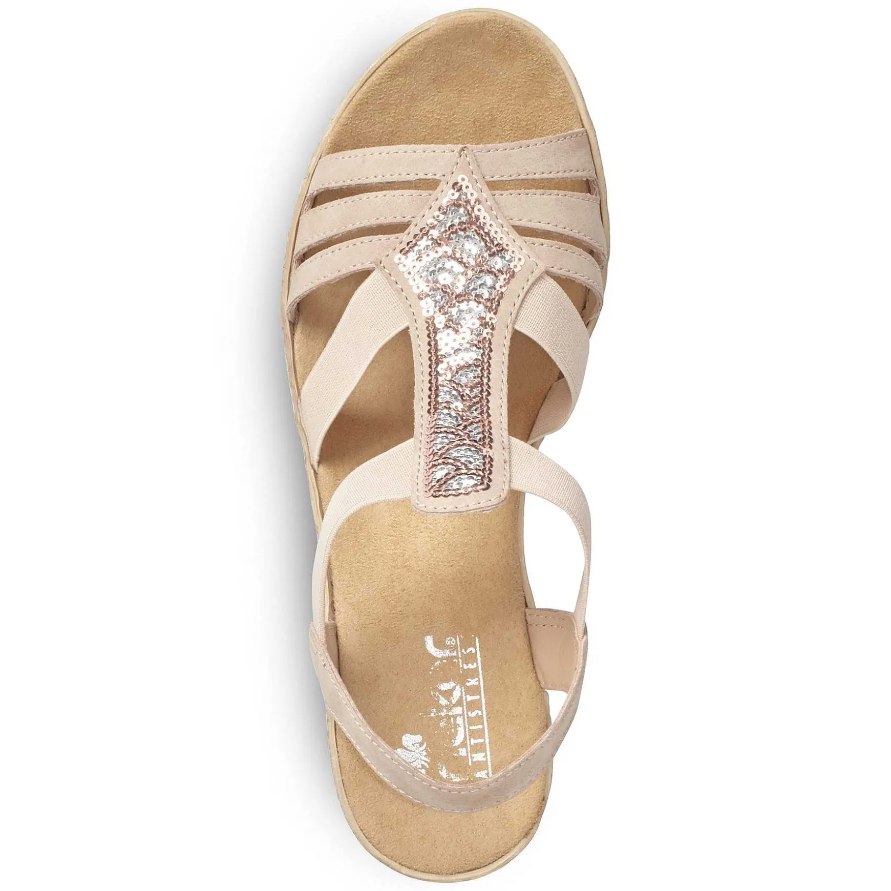 Rieker Women'S Wedge Sandals Old Pink