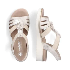Rieker Women'S Wedge Sandals Light Beige