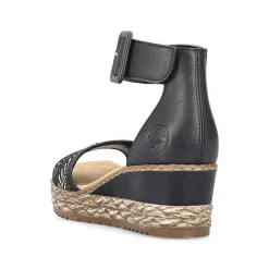 Rieker Women'S Wedge Sandals Night Black