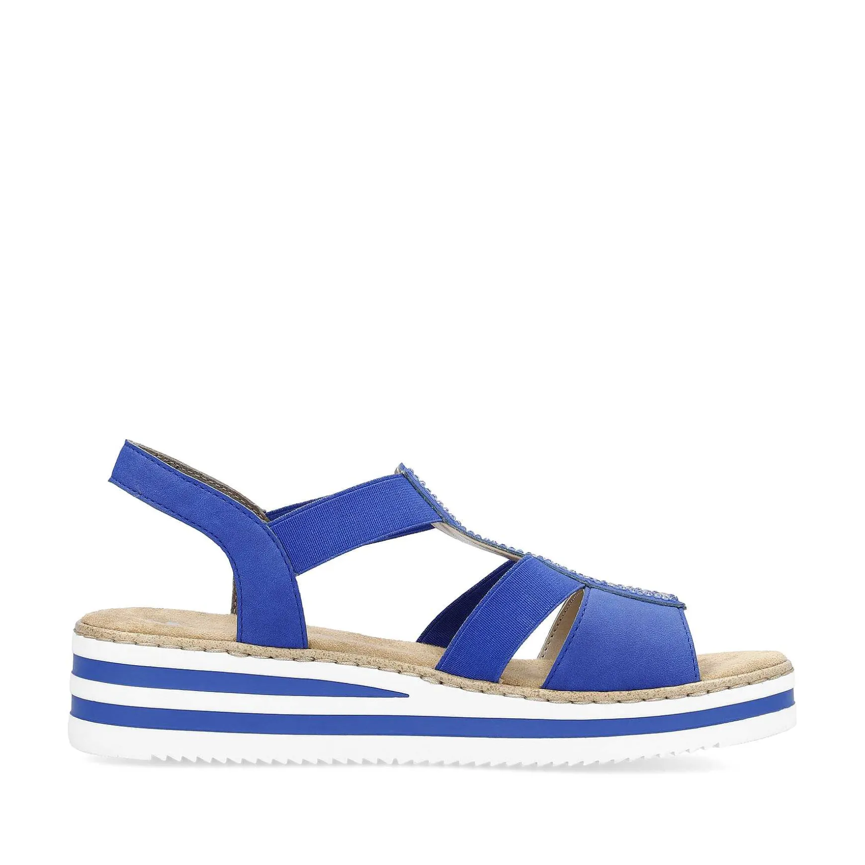 Rieker Women'S Wedge Sandals Royal Blue