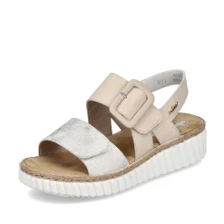 Rieker Women'S Wedge Sandals Light Beige