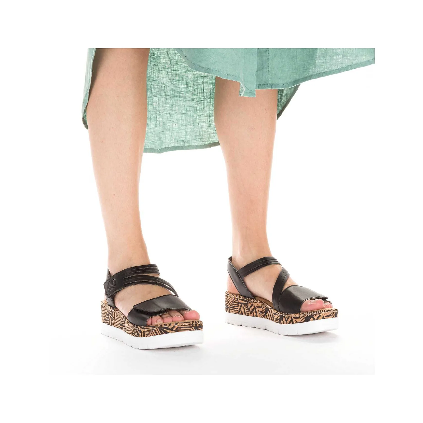 Rieker Women'S Wedge Sandals Night Black