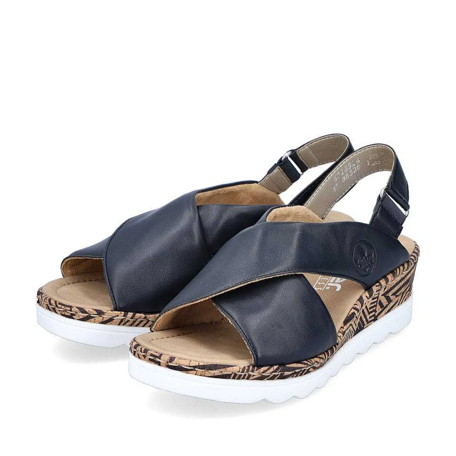 Rieker Women'S Wedge Sandals Navy Blue