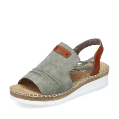 Rieker Women'S Wedge Sandals Khaki Green