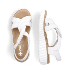 Rieker Women'S Wedge Sandals Snow White