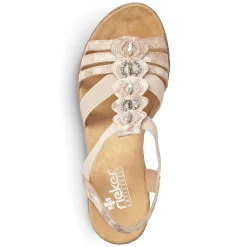Rieker Women'S Wedge Sandals Old Pink