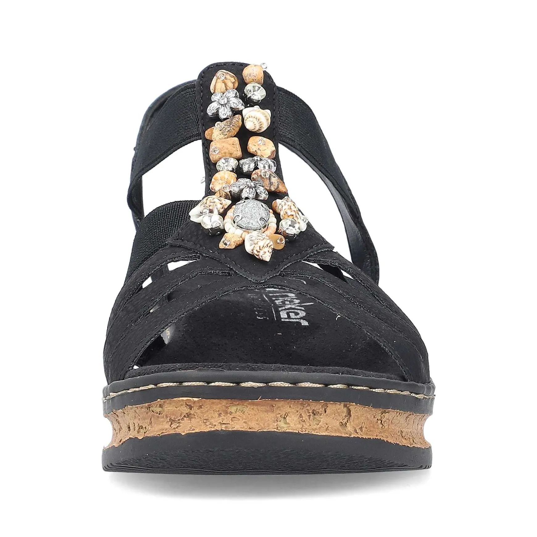 Rieker Women'S Wedge Sandals Midnight Black