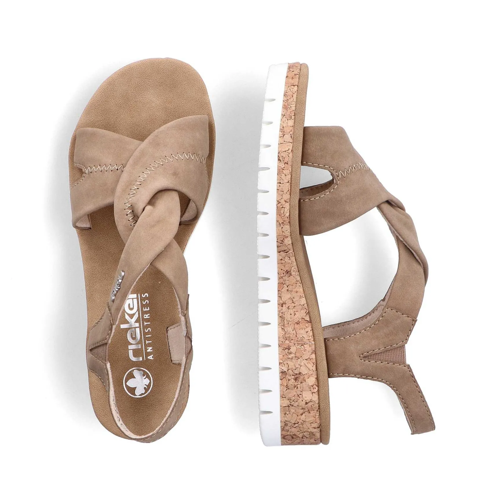 Rieker Women'S Wedge Sandals Brown-Beige