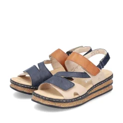 Rieker Women'S Wedge Sandals Slate Blue