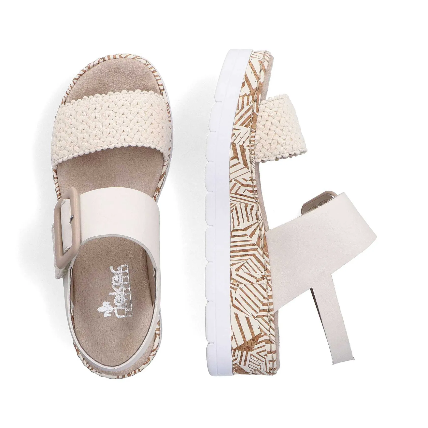Rieker Women'S Wedge Sandals Light Beige