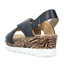Rieker Women'S Wedge Sandals Navy Blue