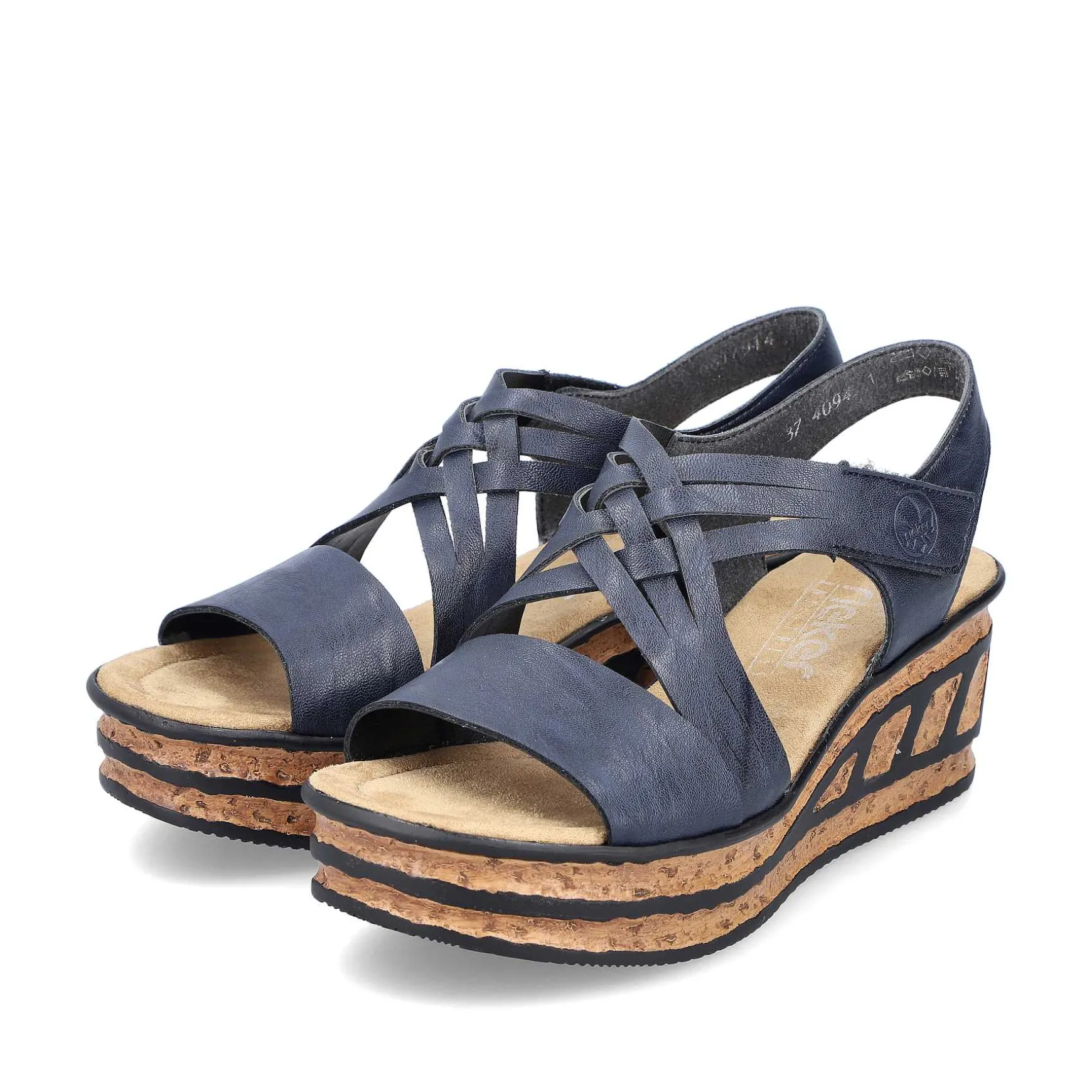 Rieker Women'S Wedge Sandals Slate Blue
