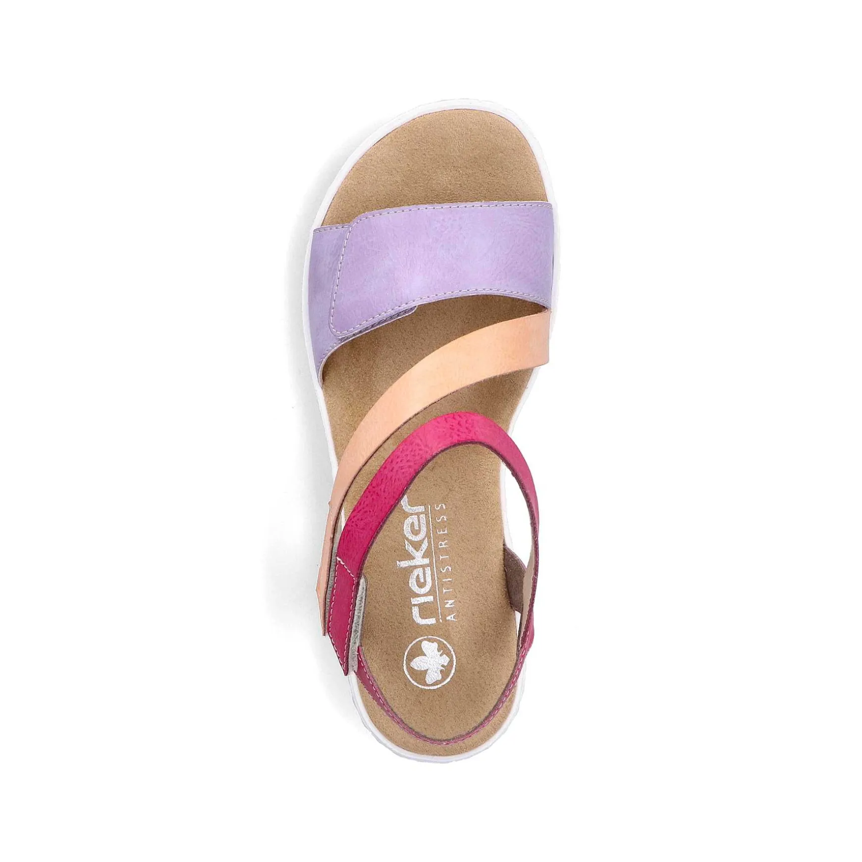 Rieker Women'S Wedge Sandals Purple-Pink-Salmon